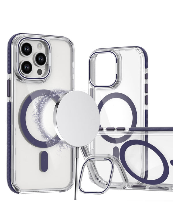 Funda magnética transparente con soporte de cámara para iPhone 13 Pro Max en Guatemala.