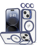 Transpalet funda de silicona y soporte para camara con lente DARK BLUE iPhone 13/14