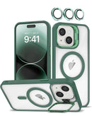 Funda de silicona Transpalet y soporte para camara con lente iPhone 13/14 - DARK GREEN