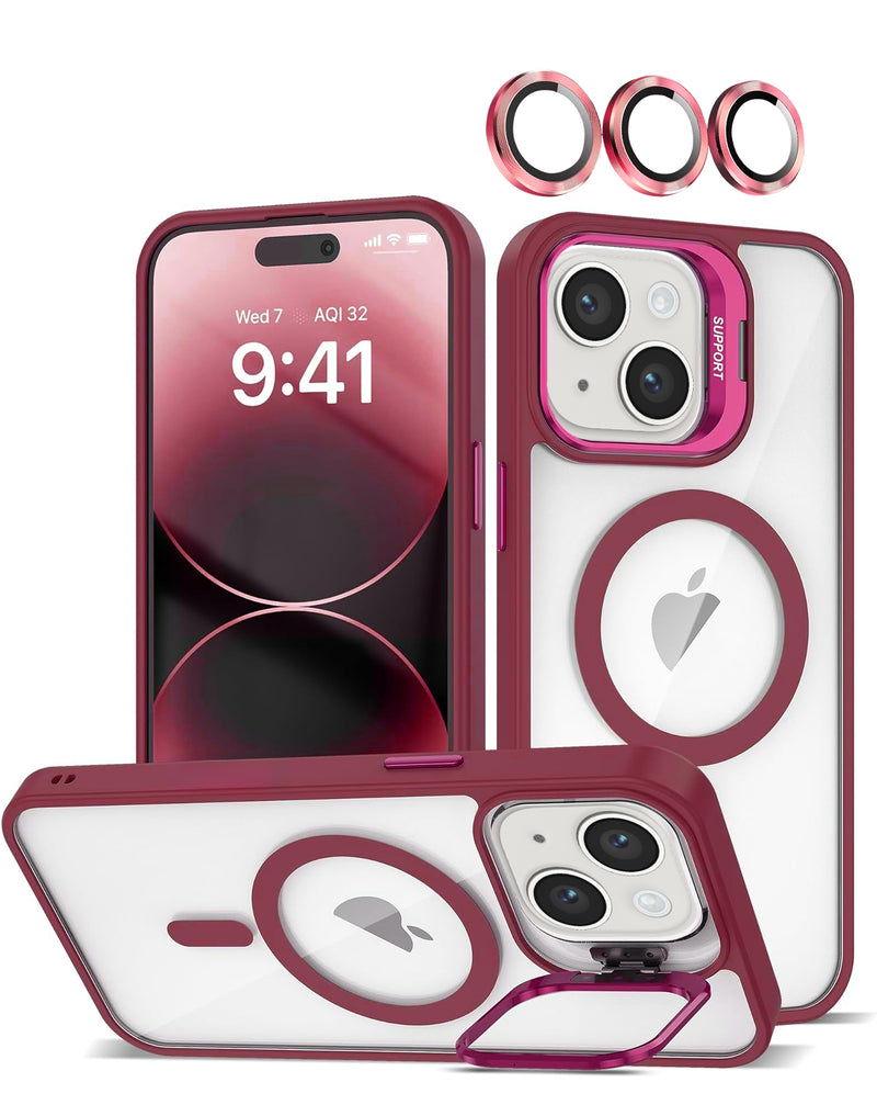 Funda de silicone y soporte para camara con lente Transpalet WINE iPhone 13/14