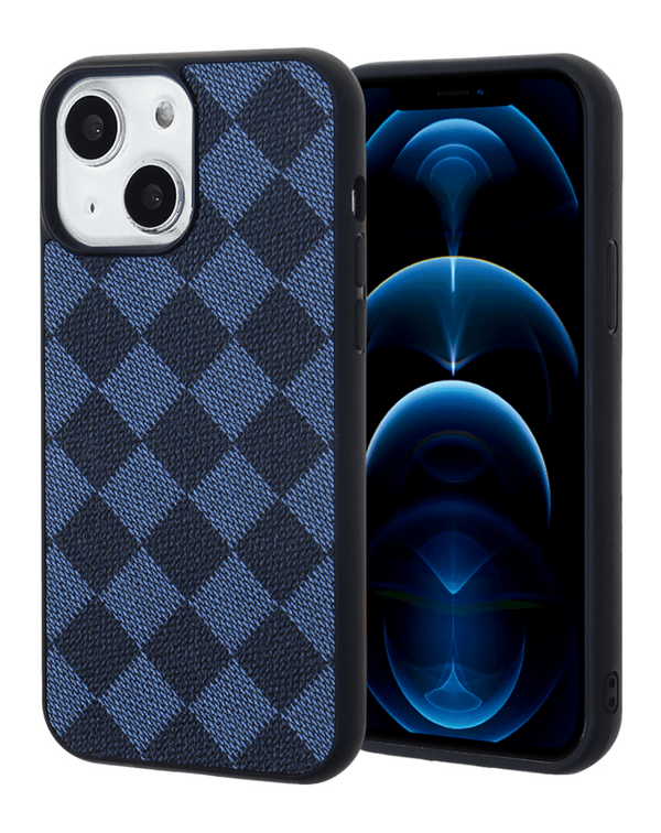 Encuentra la mejor funda de cuero doble inyección azul para iPhone 13/14 en Guatemala en SlowBack, expertos en accesorios de alta calidad.