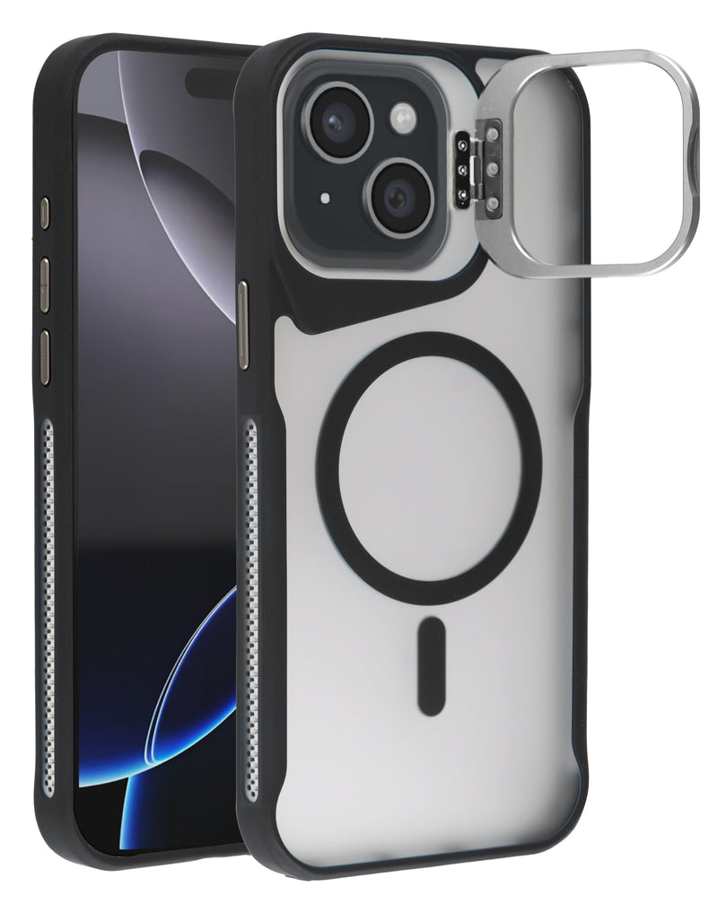 Encuentra en Guatemala un case transparente mate con carga inalámbrica para iPhone 13/14 en color negro al mejor precio.