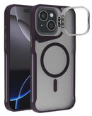 Case transparente mate con soporte para cargador inalámbrico, ideal para iPhone 13/14 en Guatemala.