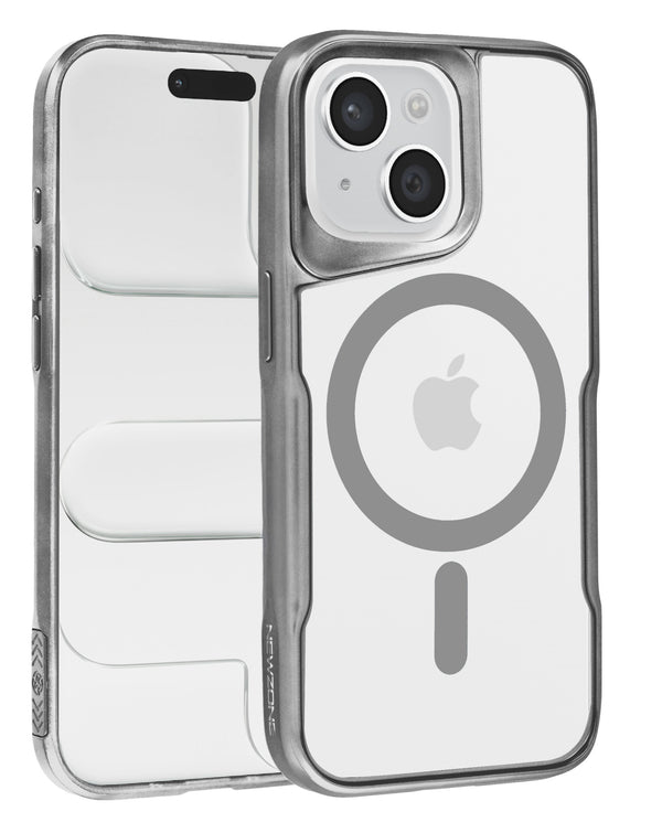 Compra la Funda magnética brillante y transparente en Plateado para iPhone 13/14 en Guatemala al mejor precio.