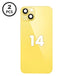 Compra en Guatemala tapas traseras con marco e imán MagSafe para iPhone 14 al mayorista, sin logo y en color amarillo.
