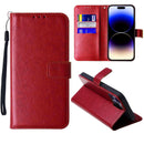 Protege tu iPhone 14 Pro Max con estilo con esta funda de cuero rojo con portatarjetas en Guatemala.