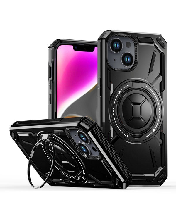Funda resistente antichoque con portador de anillo incorporado iPhone 13/14 Negro