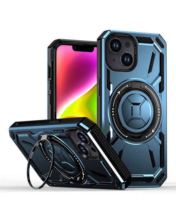 Funda a prueba de golpes con anillo incorporado iPhone 13/14 (Azul)