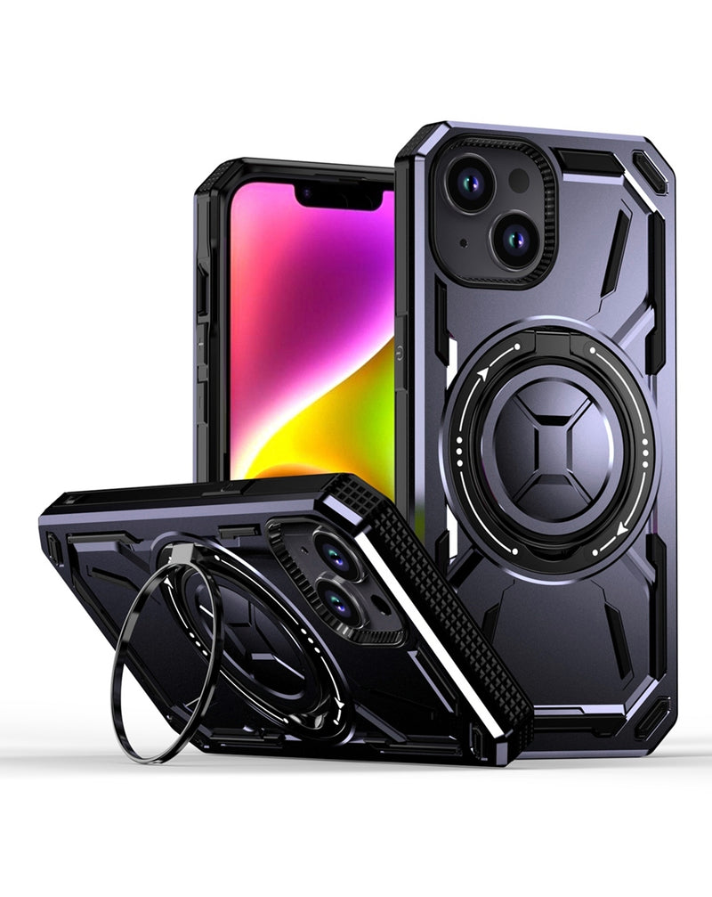 Funda completa resistente antichoque con soporte de anillo incorporado iPhone 13/14 - PURPLE