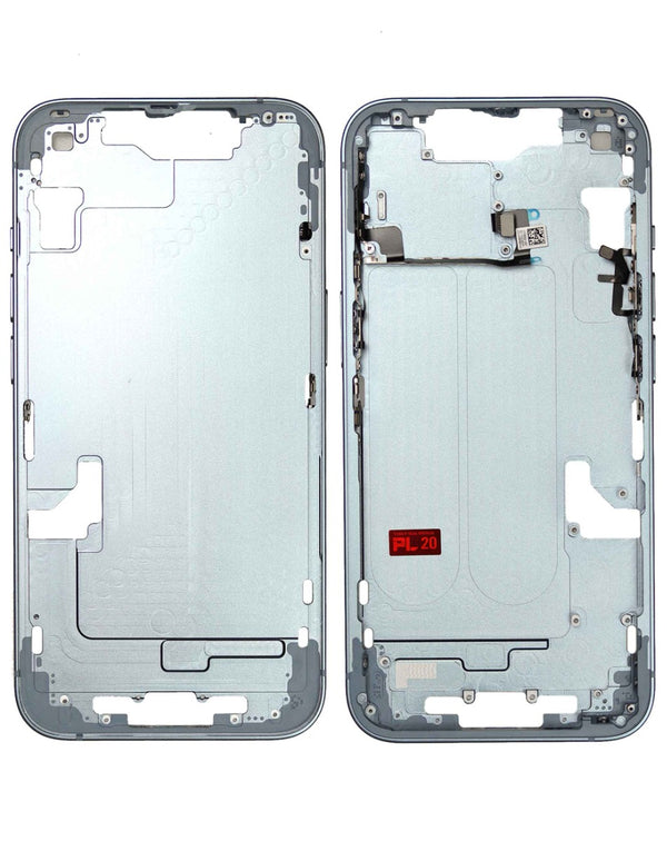 Encuentra en Guatemala marcos medianos con piezas pequeñas para tu iPhone 14 azul en nuestro catálogo de reparaciones.