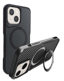 Funda de fibra de carbono con soporte magnetico Negro iPhone 13 / 14