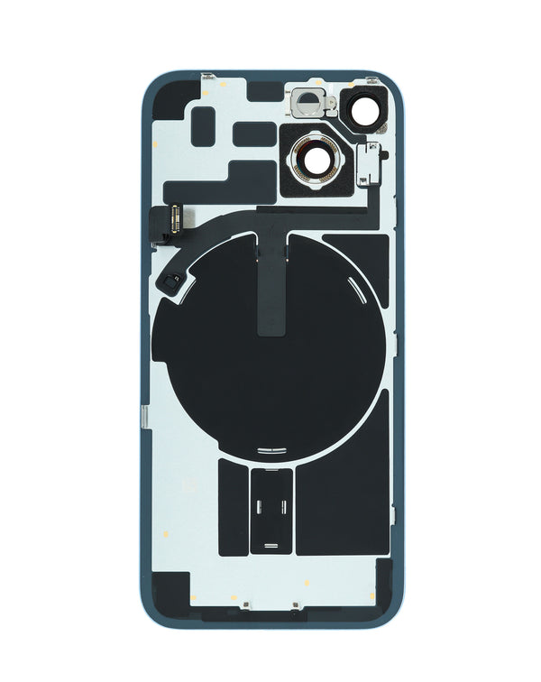 Venta de tapa trasera con marco y magnet MagSafe para iPhone 14 en Guatemala, ideal para reparaciones de talleres y mayoristas.