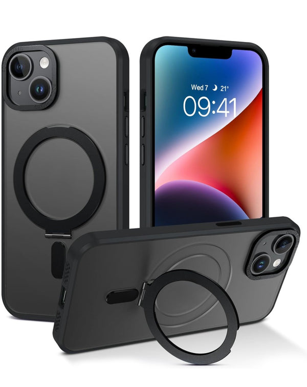 Encuentra el mejor case de carga wireless con soporte de anillo para iPhone 14 en Guatemala en SlowBack, especialistas en accesorios iPhone.