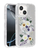 Tapa trasera transparente con diseño de flores y cargador inalámbrico para iPhone 13/14 en Guatemala.