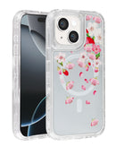 Encuentra la funda transparente con cargador inalámbrico Flower para iPhone 13 / 14 en Guatemala.