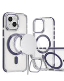 Encuentra la mejor funda magnética transparente con soporte para cámara y kickstand para iPhone en Guatemala.