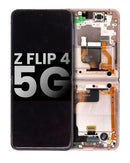 Pantalla OLED con marco para Samsung Galaxy Z Flip 4 5G (Oro rosa) (original usado calificacion B/C)