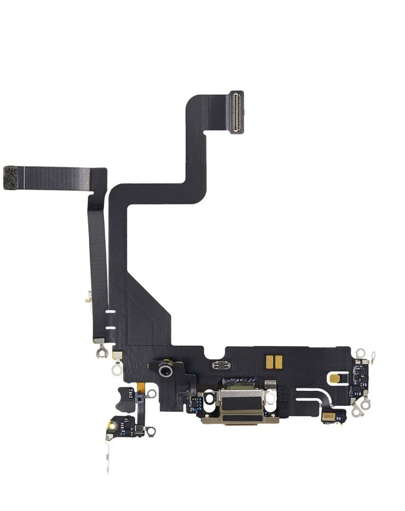 Encuentra el cable flex y puerto de carga para iPhone 14 Pro en Guatemala en BajoPPLCD, disponible en color GOLD.