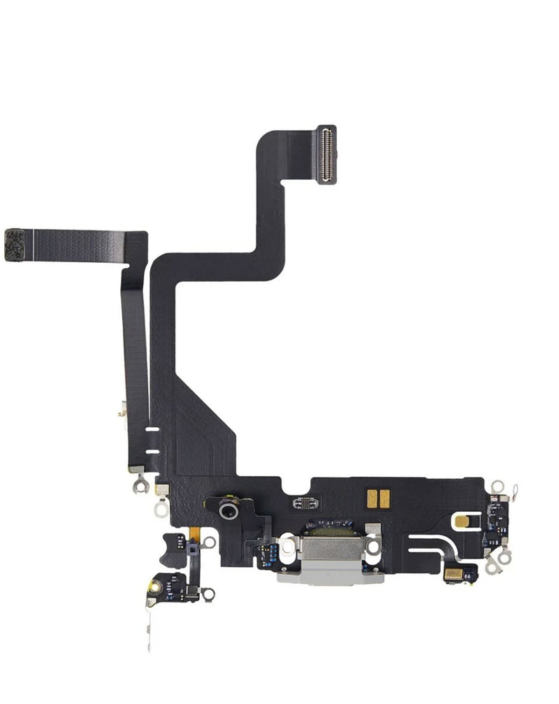 Encuentra el cable flex y puerto de carga originales para iPhone 14 Pro en Guatemala, ideal para reparaciones en talleres especializados.