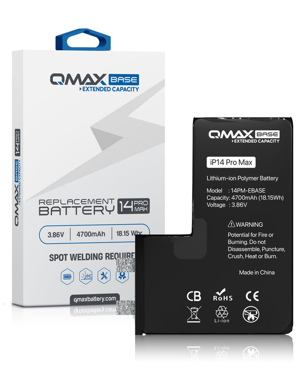 Reparación de batería QMAX Base Extended Capacity iPhone 14 Pro Max en Guatemala.