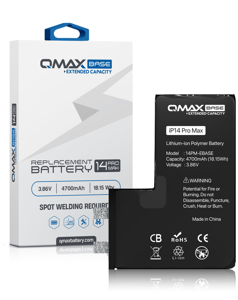 Reparación de batería QMAX Base Extended Capacity iPhone 14 Pro Max en Guatemala.