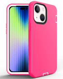 Encuentra fundas heavy duty de silicona para iPhone 14 y iPhone 13 en Guatemala, con diseño color rosa.