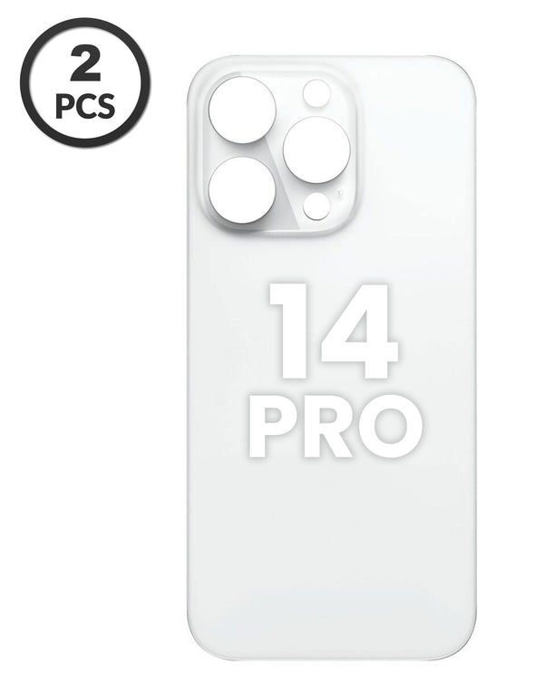 Encuentra la tapa trasera de iPhone 14 Pro con agujero mayor para cámara en Guatemala, ideal para reparaciones y en diferentes colores.