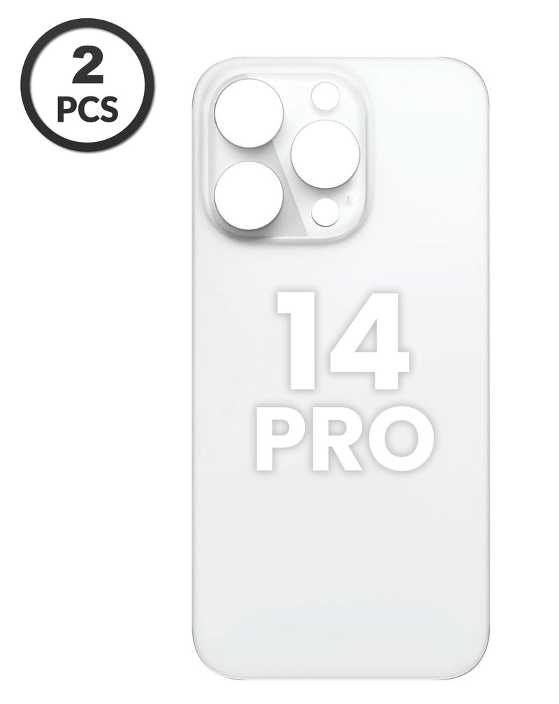 Encuentra la tapa trasera de iPhone 14 Pro con agujero mayor para cámara en Guatemala, ideal para reparaciones y en diferentes colores.