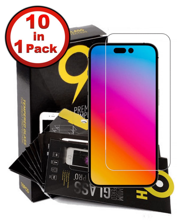 Protector de pantalla de vidrio templado transparente para iPhone 14 Pro en Guatemala al por mayor.