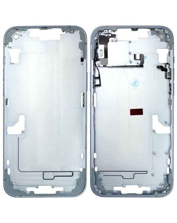 Reparación de marco central con pequeñas piezas para iPhone 14 Plus (BLUE) en Guatemala - BajoPPLCD, partes pequeñas y componentes iPhone disponibles en talleres especializados.