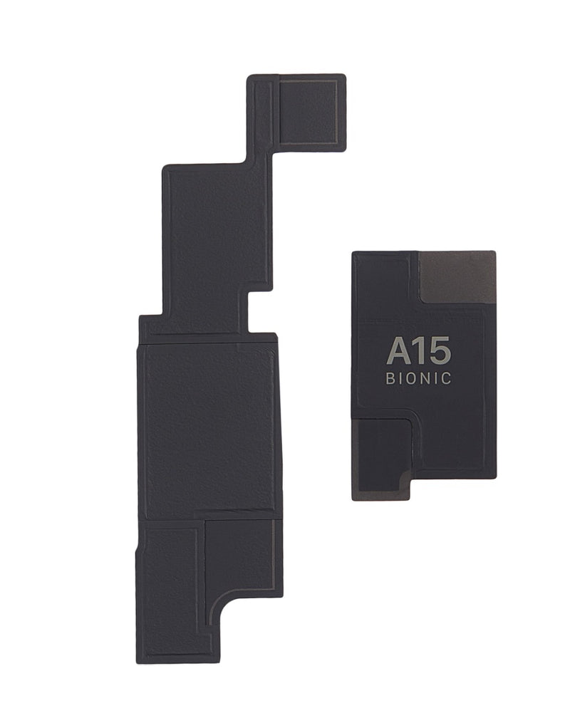 Encuentra escudos térmicos para placa lógica de iPhone 14 y 14 Plus en Guatemala en paquete de 10 piezas, ideal para reparaciones de dispositivos.