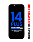 Reparación de pantalla Soft OLED sin transferencia de IC para iPhone 14 Plus en Guatemala.