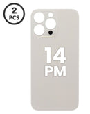 Tapa trasera para iPhone 14 Pro Max color dorado sin logo y con orificio ampliado para cámara en Guatemala.