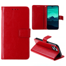 Protege tu iPhone 14 Pro con estilo con una funda de cuero rojo con ranura para tarjeta en Guatemala.