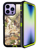 Compra la mejor funda heavy duty en camuflaje verde para tu iPhone 14 Pro Max en Guatemala.