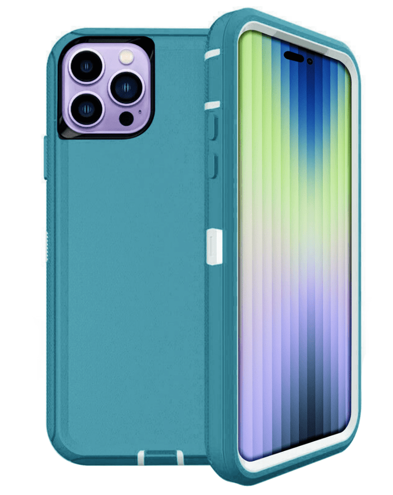 Encuentra la mejor funda heavy duty color teal para iPhone 14 Pro en Guatemala.