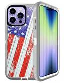 Protege tu iPhone 14 Pro con estilo patriótico con esta funda heavy duty con la bandera de Estados Unidos en Guatemala.