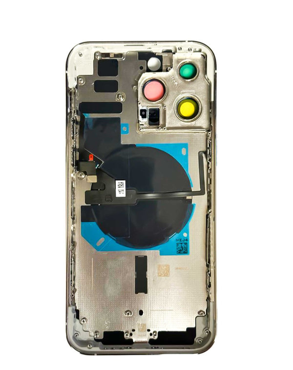 Encuentra tapas traseras con componentes preinstalados para iPhone 14 Pro Max en Guatemala, al mejor precio y calidad en reparaciones.