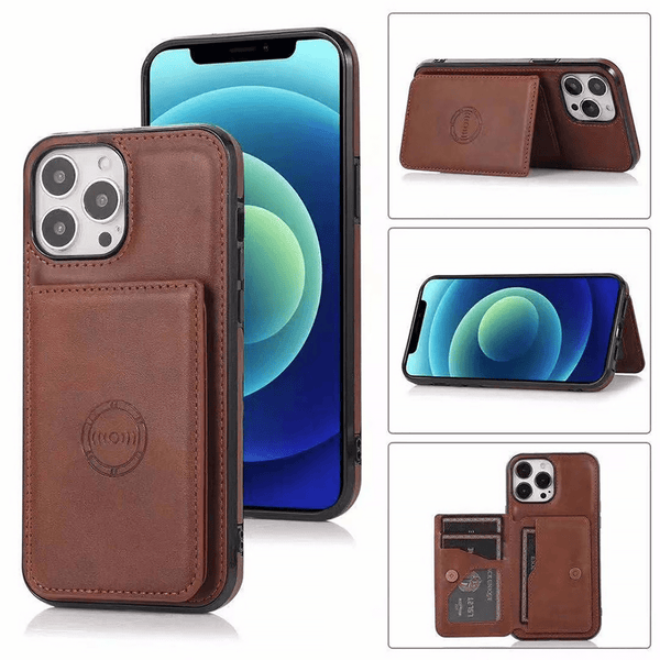 Funda billetera de cuero para iPhone 14 Pro en Guatemala, mayorista de fundas de cuero, reparación de fundas.