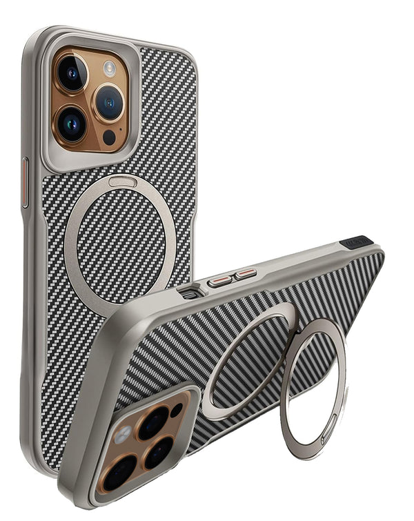 Encuentra la mejor funda magnética con soporte de carbon fiber para tu iPhone 14 Pro Max en Guatemala.
