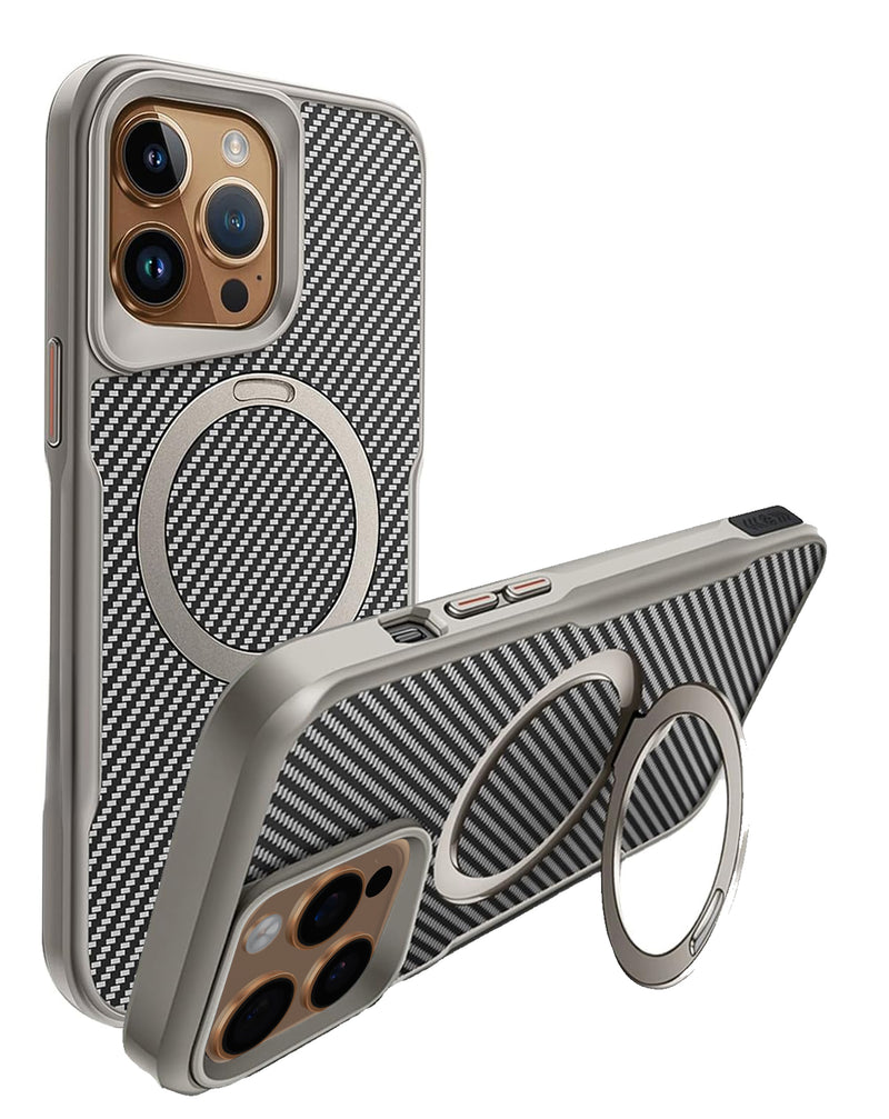 Encuentra la mejor funda magnética con soporte de carbon fiber para tu iPhone 14 Pro Max en Guatemala.