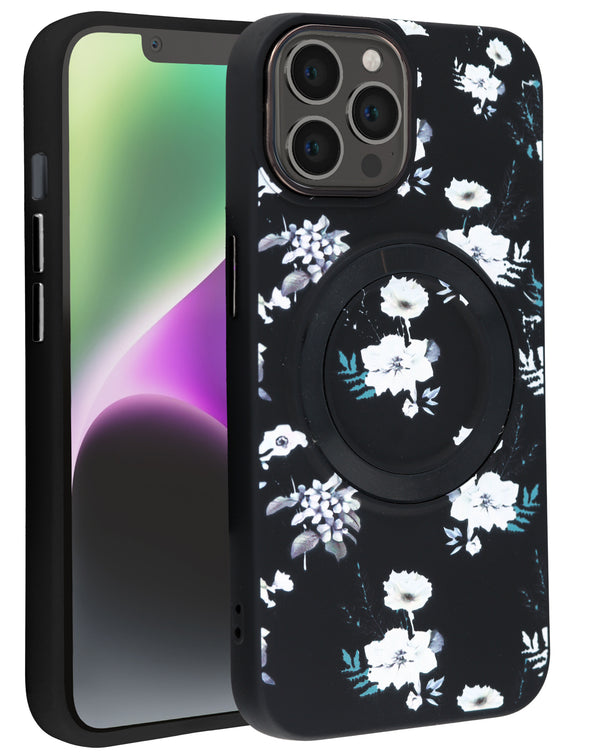 Encuentra la mejor funda con carga inalámbrica Flower Design para iPhone 14 Pro Max en Guatemala.