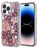 Funda de silicona dura Crystal Flower Perfume ROSE GOLD iPhone 14 Pro Max