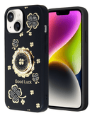 Encuentra la mejor funda de lujo con diamantes brillantes y aro para iPhone 15 en Guatemala.