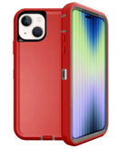 Encuentra la mejor protección para tu iPhone 15 en Guatemala con este estuche resistente en color rojo y gris.