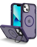 Encuentra en Guatemala el case antichoque Magsafe de color morado para iPhone 15 con soporte de cámara en SlowBack.