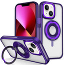 Case Skin Feel Transparent con soporte de anillo de silicona en PURPLE para iPhone 15 en Guatemala, ideal para proteger tu dispositivo y darle un toque único.