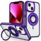 Case Skin Feel Transparent con soporte de anillo de silicona en PURPLE para iPhone 15 en Guatemala, ideal para proteger tu dispositivo y darle un toque único.