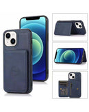 Encuentra la mejor funda cartera de cuero azul para iPhone 15 en Guatemala.