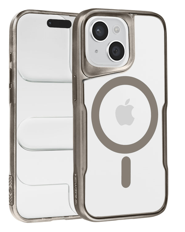 Funda magnética glossy y transparente TITANIUM para iPhone 15 en Guatemala, venta al por mayor en tiendas de accesorios para celulares.